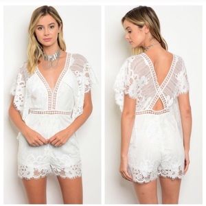 White lace romper